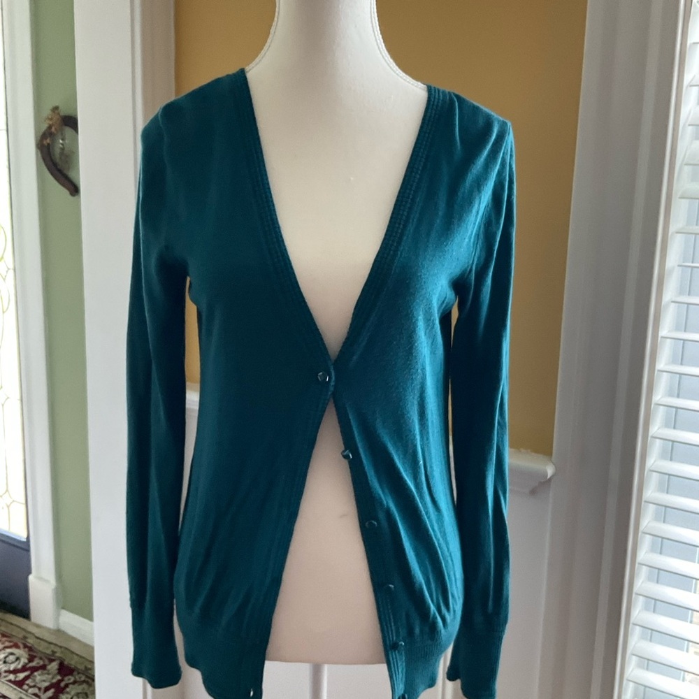 Teal Button-Up Women's Sweater